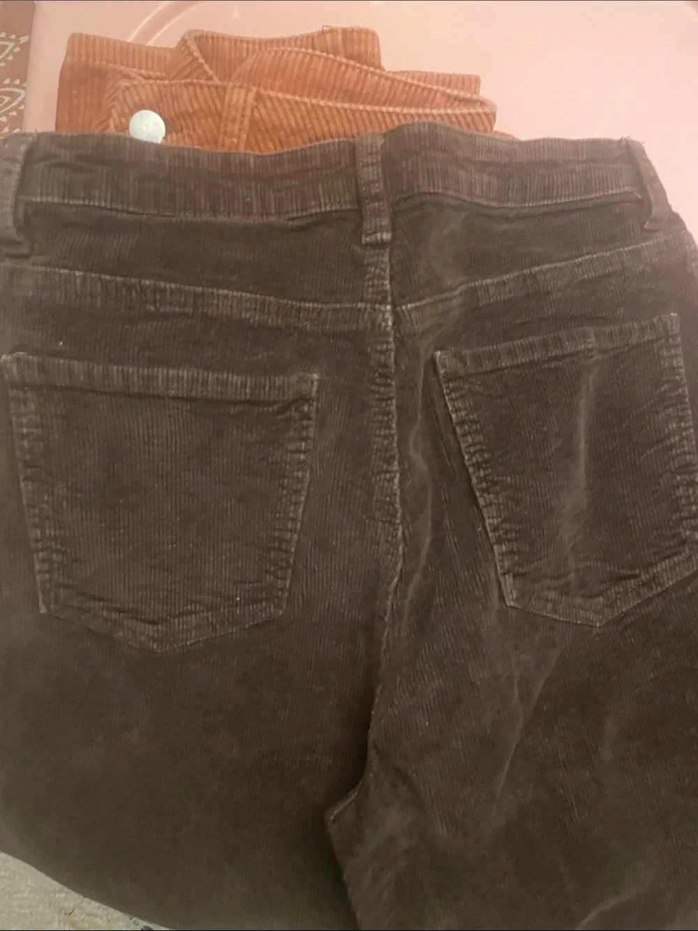 SHEIN Boot Cut Corduroy Pants Duo in Rust and Dark Brown SzM - Picture 6 of 6